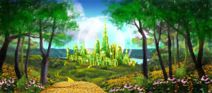 Oz Emerald City backdrop for The Wizard of Oz production